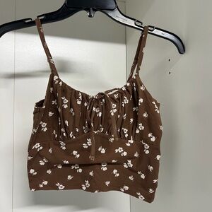 Brown Floral Women's Top